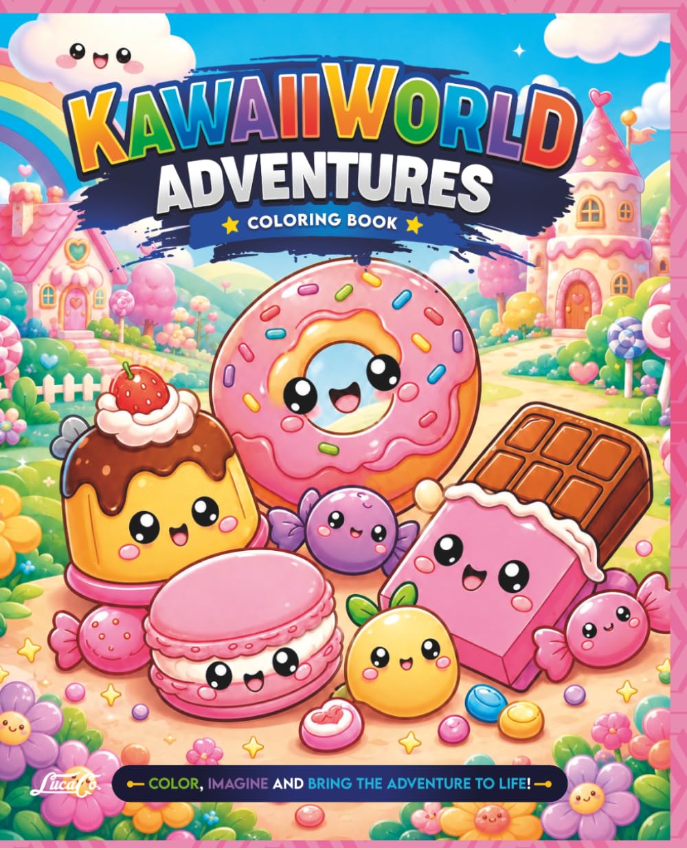 Kawaii World Adventures Coloring Book: Cute and Adorable Kawaii Characters for Creative Coloring Fun