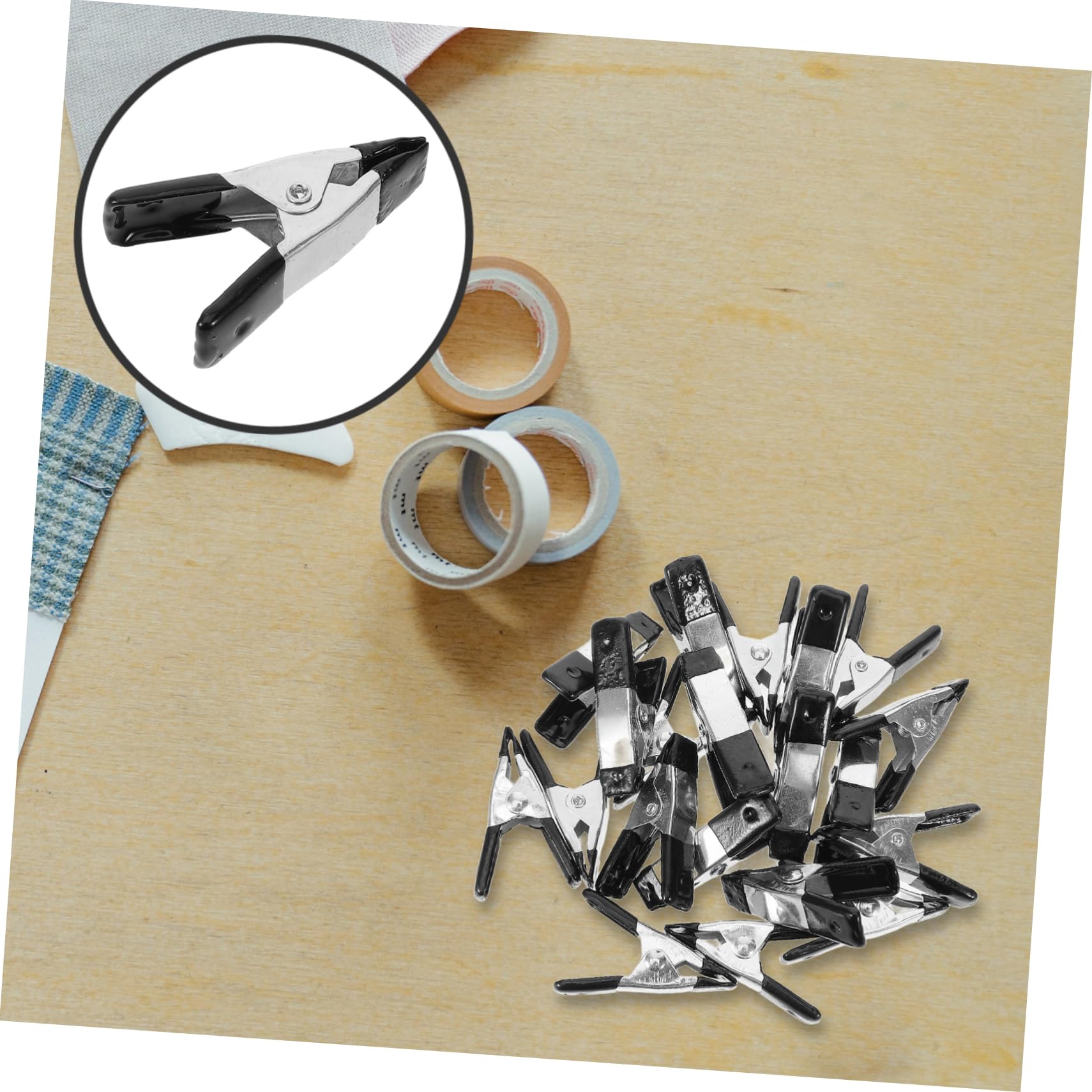 Lurrose 5 Set Fermaglio A Molla Pesante Clip Sullo Sfondo Della Fotografia Clip Per Fondale Morsetto Nome Morsetti in Plastica Clip Di Stoffa Di Sfondo Acciaio Al Carbonio Nero 20 Pezzi*5