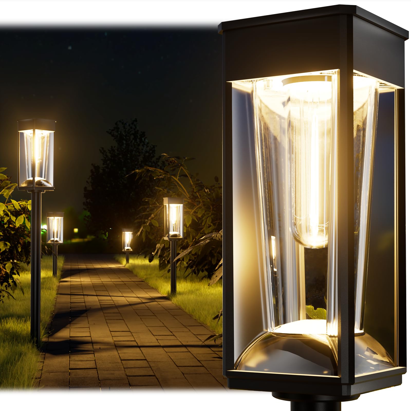 BITPOTT Solar Pathway Lights 2-in-1