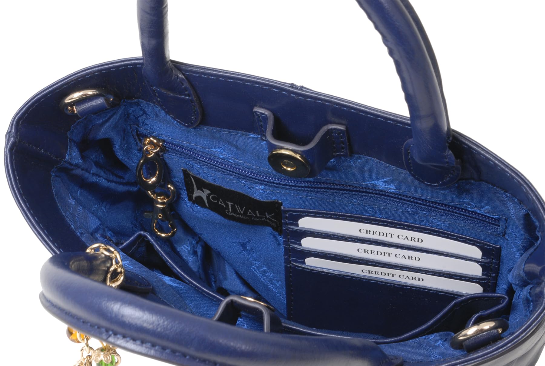 Catwalk Collection Handbags - Bolso de Mano con Correa Bandolera de Piel Auténtica - Bolso con Asa Pequeño - Bolsito Bandolera de Mujer - Camilla