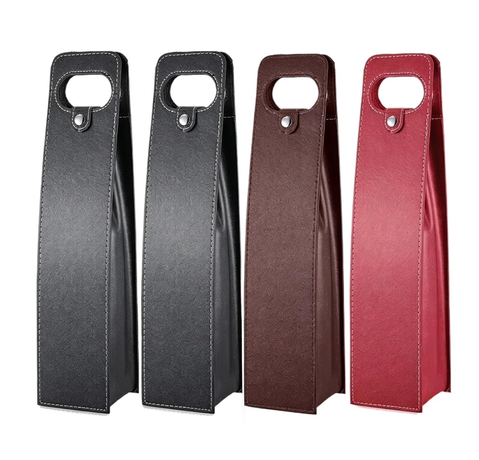 Lot de 4 sacs à vin réutilisables en cuir pour bouteille de bière, sacs cadeaux pour mariage, fête d'anniversaire, sac de rangement de vin, marron, One Size, Style unique