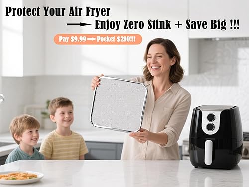 Miniatura 4 de Protector contra salpicaduras para freidora de aire magnético de acero inoxidable, detiene la quema de la bobina de calefacción, la corrosión y los