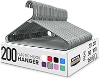 Vista 12 de Utopia Home Perchas de plástico, paquete de 50 unidades, perchas con ganchos, duraderas y ahorran espacio (rosa)