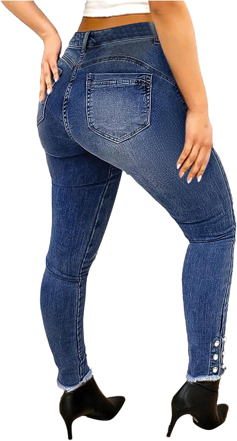 Flamingals Women's High Waist Butt Lifting Skinny Jeans Tummy Control Boot Cut Jeans Women