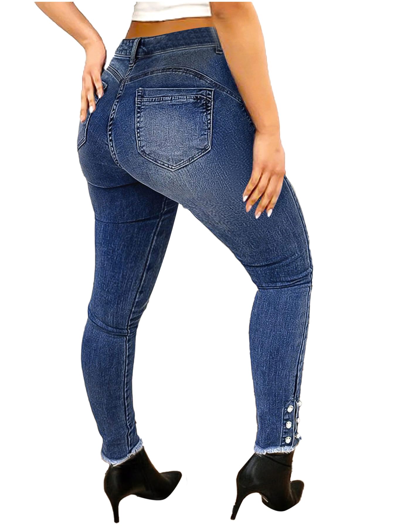 Flamingals Women's High Waist Butt Lifting Skinny Jeans Tummy Control Boot Cut Jeans Women