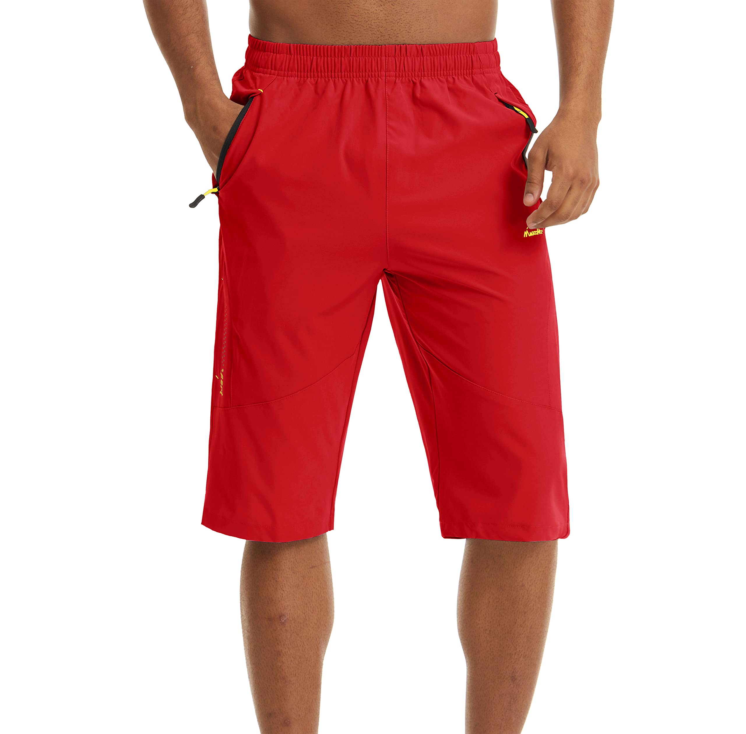 MAGCOMSEN Szybkoschnące męskie spodenki outdoorowe 3/4 z regulowanym sznurkiem do ściągania