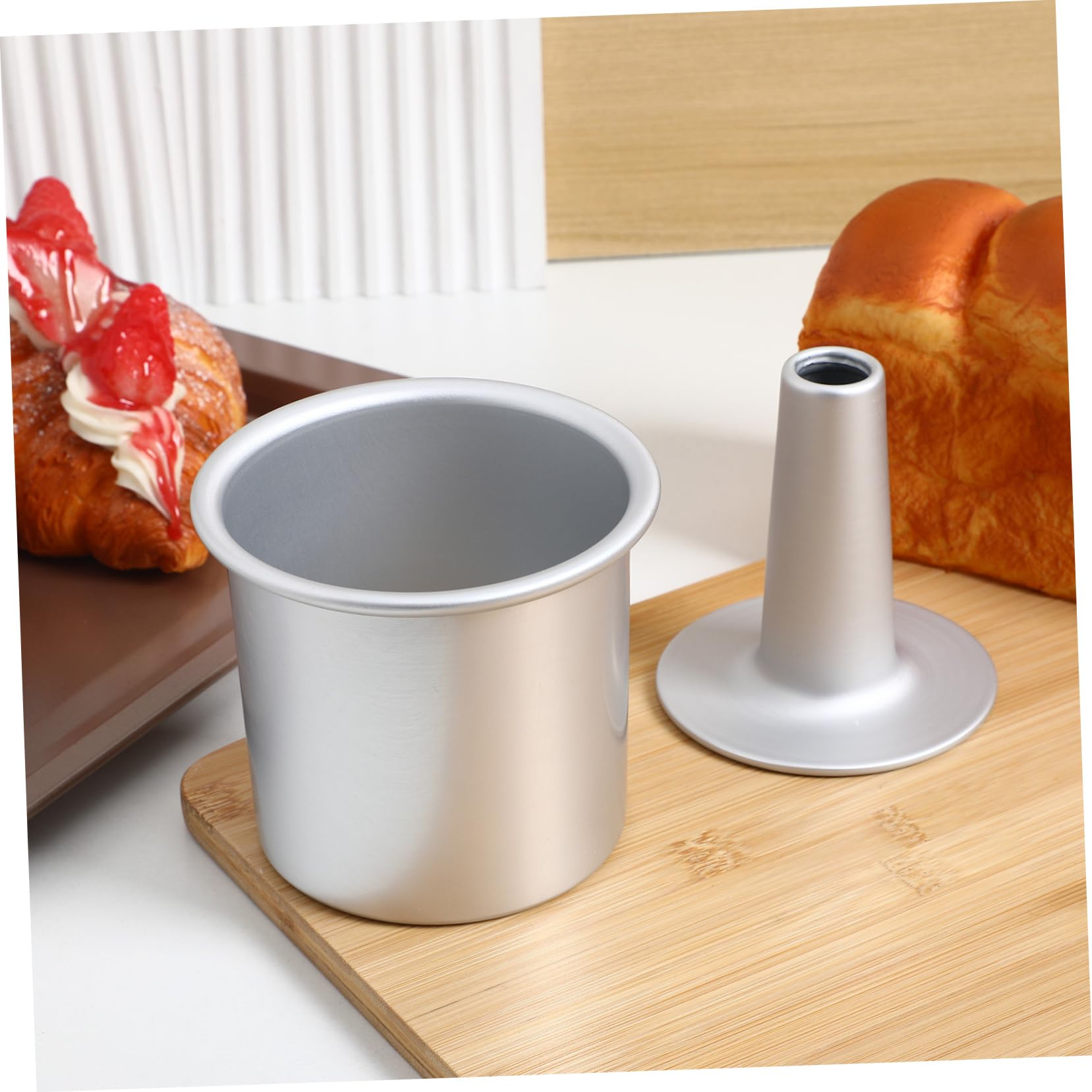 4pièces Moule à Gâteau Métal Réutilisable Avec Fond Amovible Moule Antiadhésif Pour Muffins Et Gâteaux Pour Desserts Et Réunions Familiales