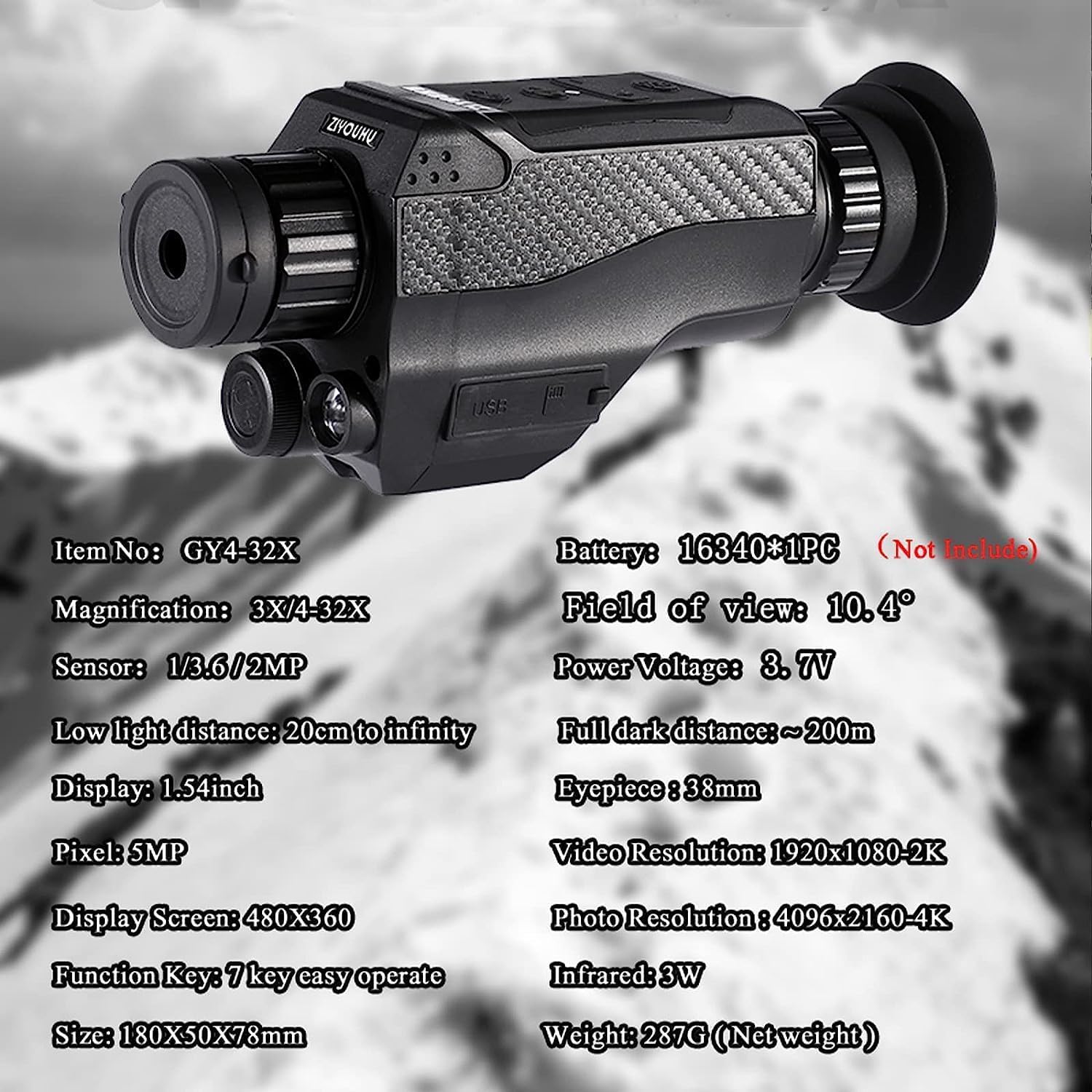 ZIYOUHU Adult Night Vision Monocular-Infrared Digital Night Vision