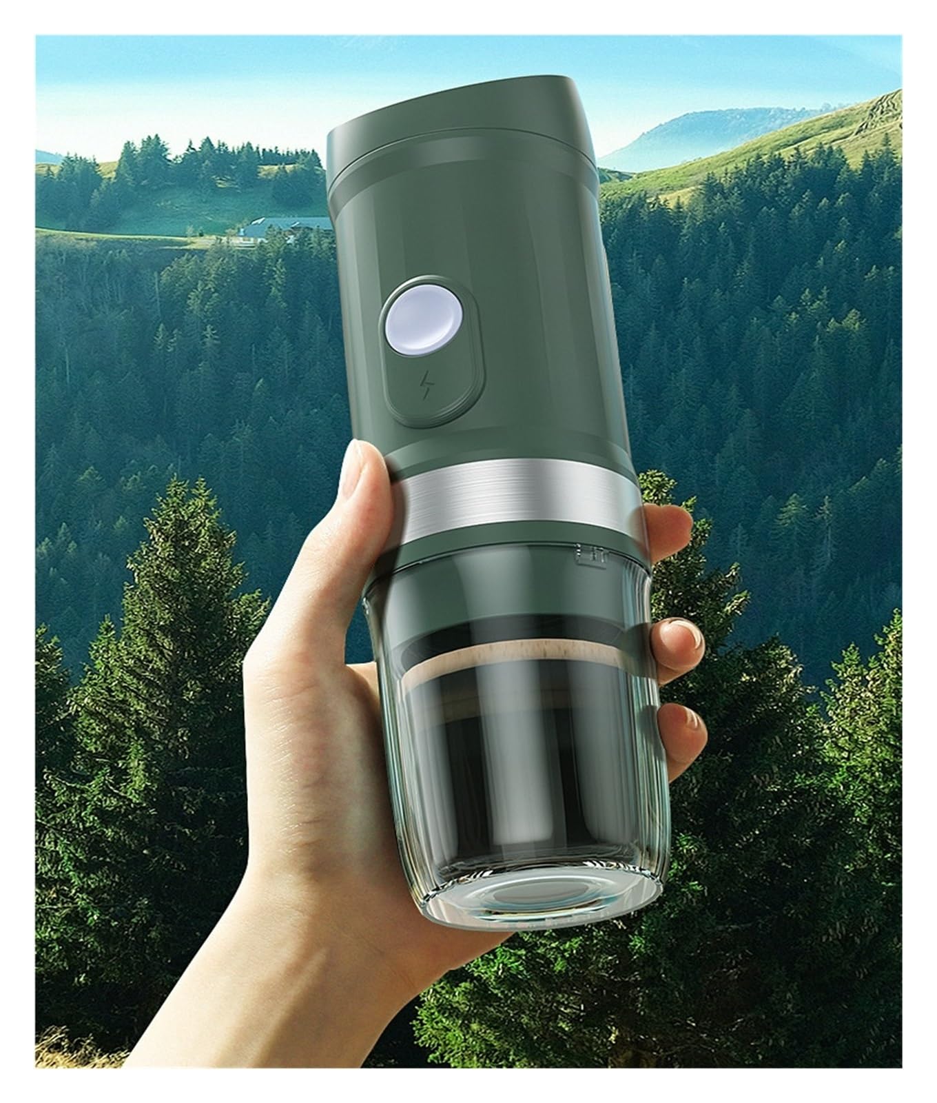 EDEDE Macchina da caffè Espresso Portatile, Macchina for caffè Espresso Portatile, Macchina for caffè da Viaggio Multi-Capsula 3 in 1 for Campeggio, Escursionismo, Camion per Viaggi, Campeggio
