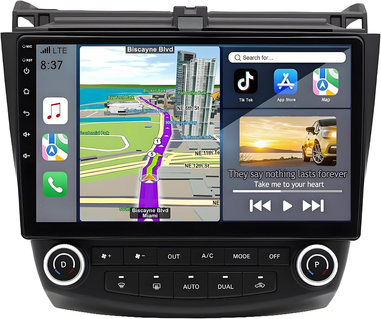 for Honda Accord Radio Upgrade 2003-2007: 10.2 Inch Touchscreen Car Stereo with Wireless CarPlay Android Auto - 4G+64G GPS Navigation Head Unit with Bluetooth WiFi