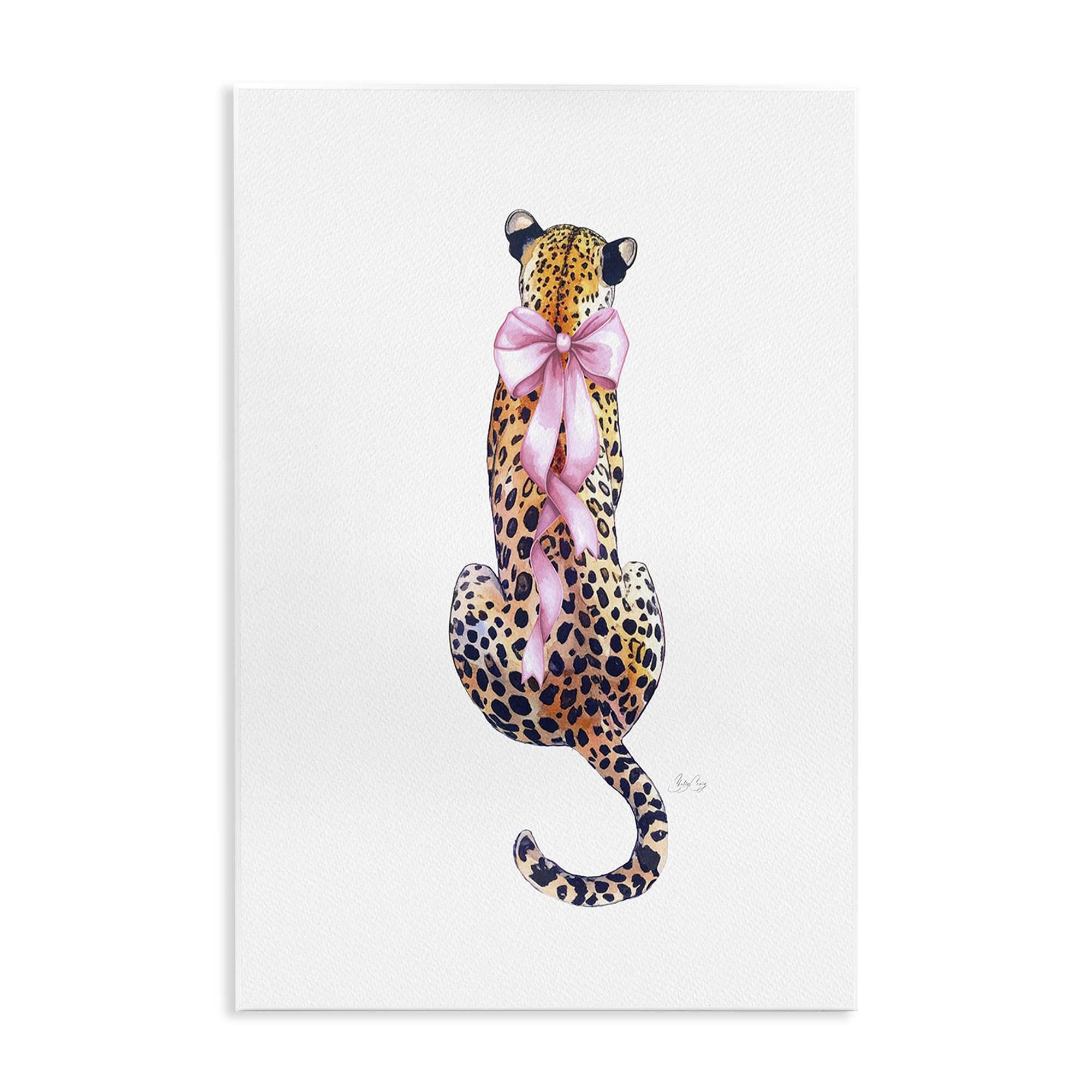 'Poised In Pink Cheetah'| Wall Plaque Art
