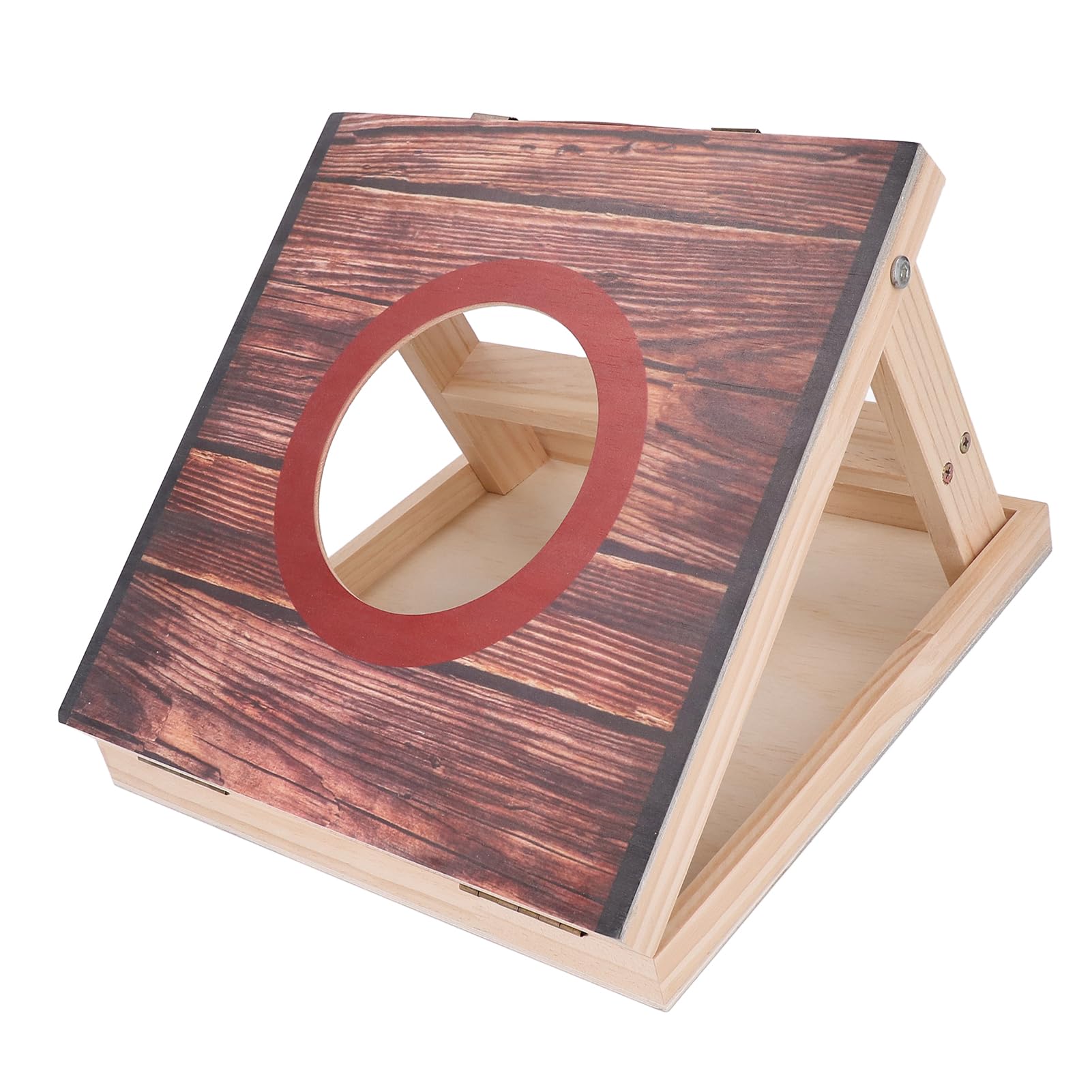 Zestaw Gier Cornhole na świeżym Powietrzu, Składany Zestaw Gier Cornhole Bean Bag na Zewnątrz (Czerwone kółko)
