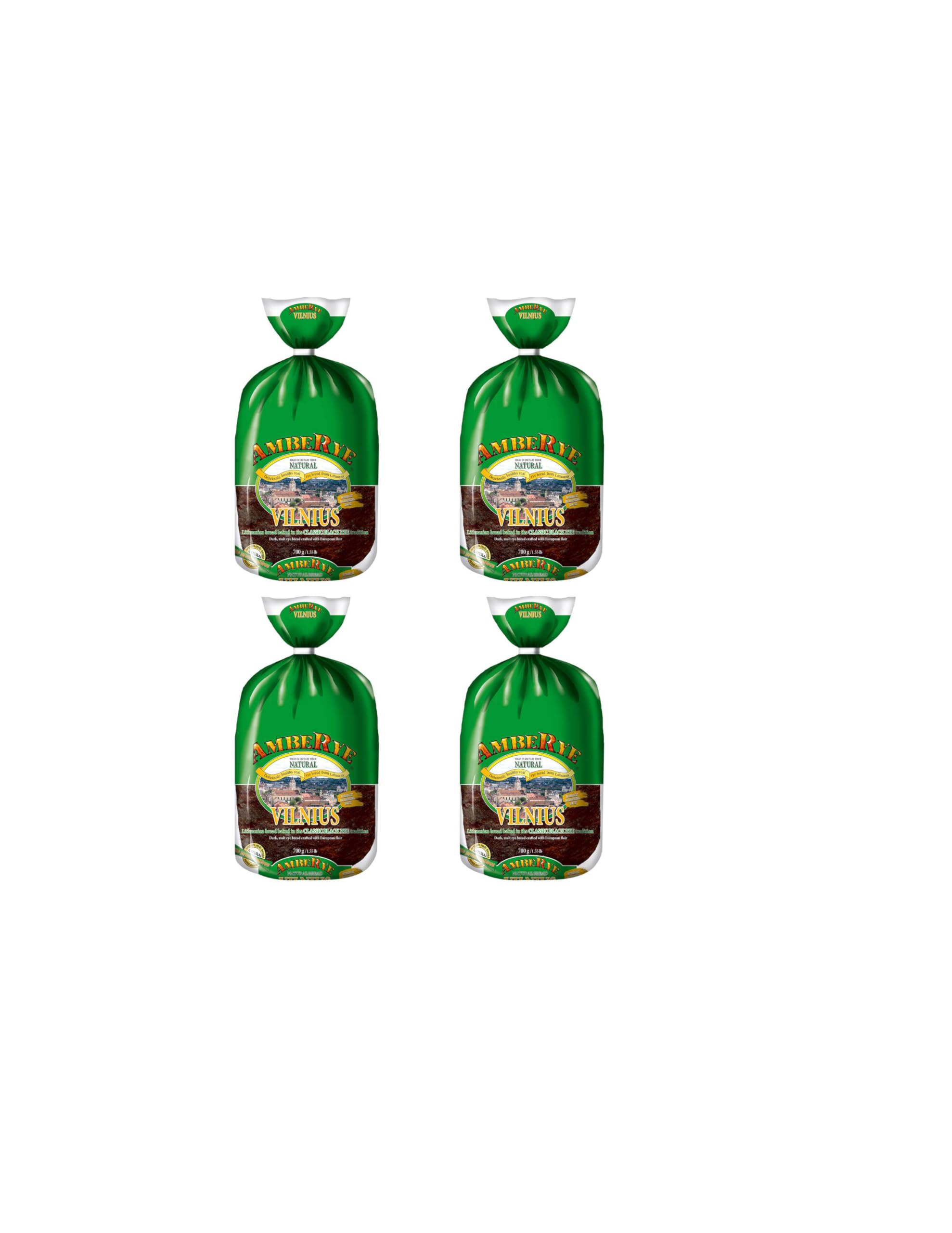 AmbeRye Vilnius Classic Black Rye Bread - All Natural Whole Grain Imported Rye Bread, 24.7 oz/700 g