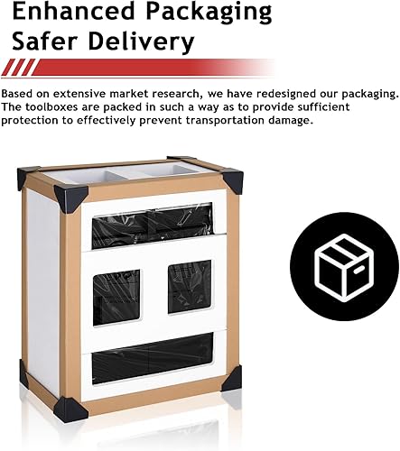 Miniatura 4 de Cofre de herramientas, gabinete de almacenamiento de herramientas con 5 cajones con embalaje mejorado, caja de herramientas superior desmontable,