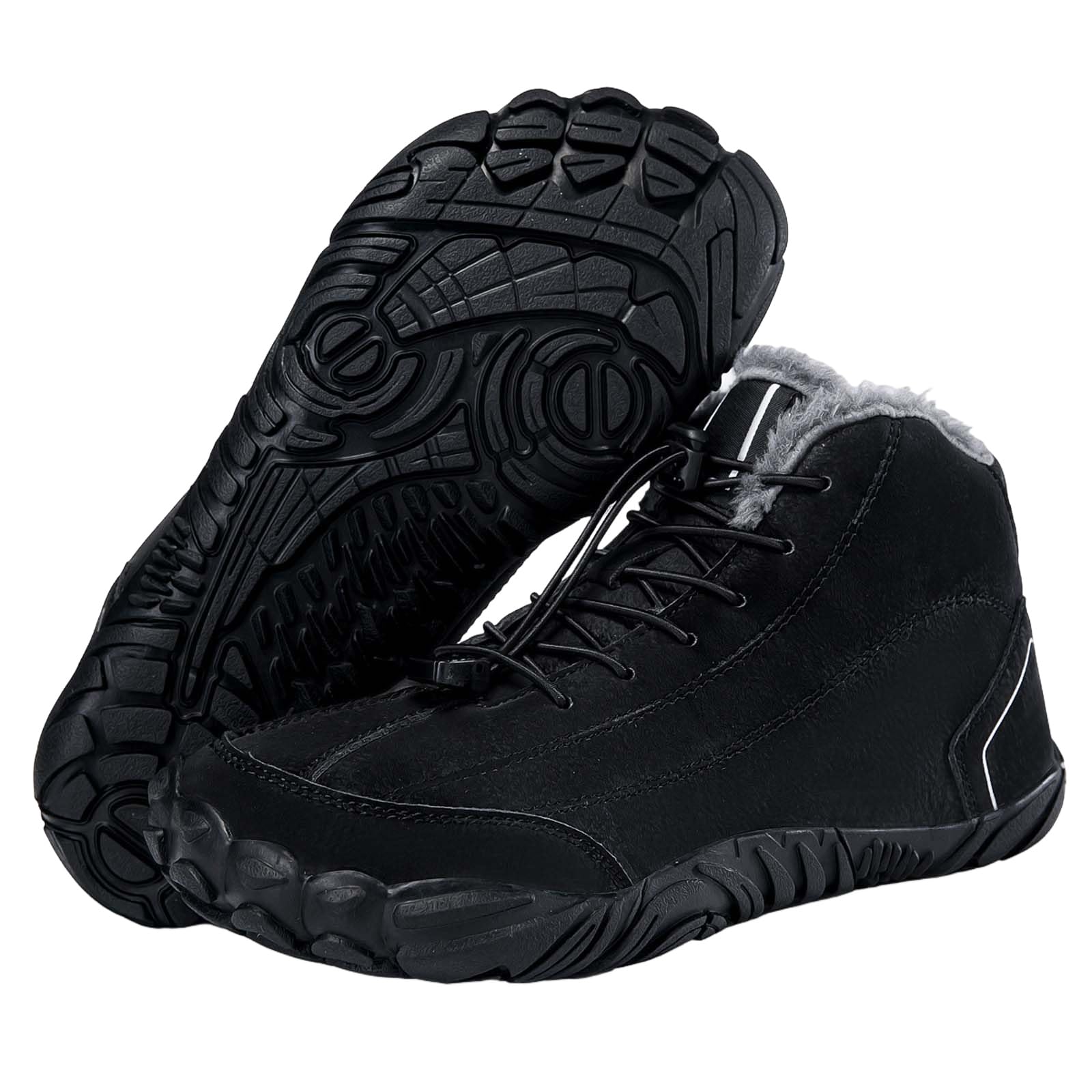 Hike Barefoot Shoes Winter Snow Boots for Women Men Wide Toe Box Warm Barefoot Shoes Comfortable Fur Lined