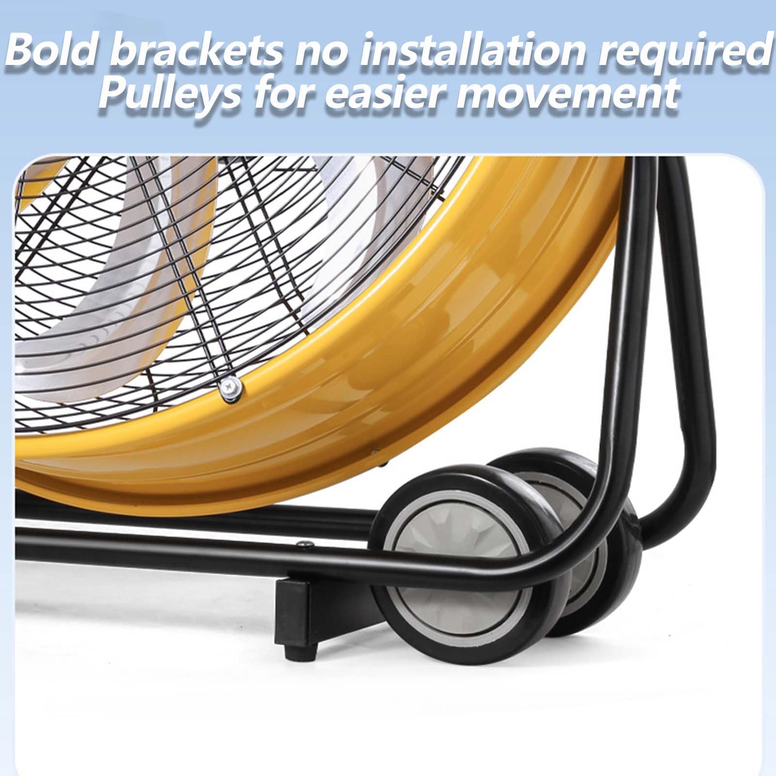 Ventilador de suelo industrial, alta velocidad, 3 velocidades, metal resistente con inclinación ajustable de 180° para garaje, almacén y patios