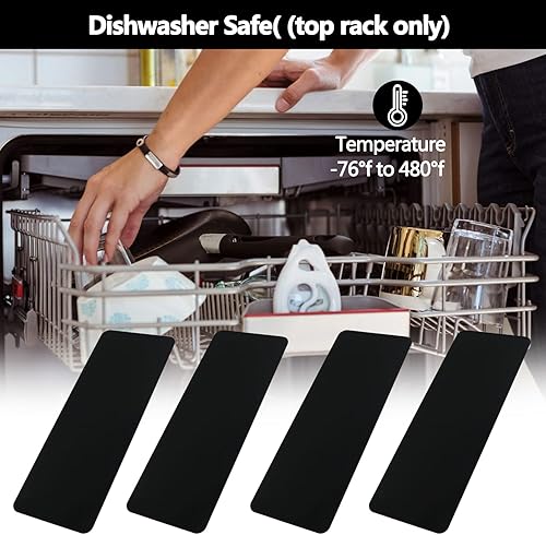 Miniatura 4 de Paquete de 4 alfombrillas medianas de silicona para secadora de congelación adecuada para cosecha, accesorios (negro)