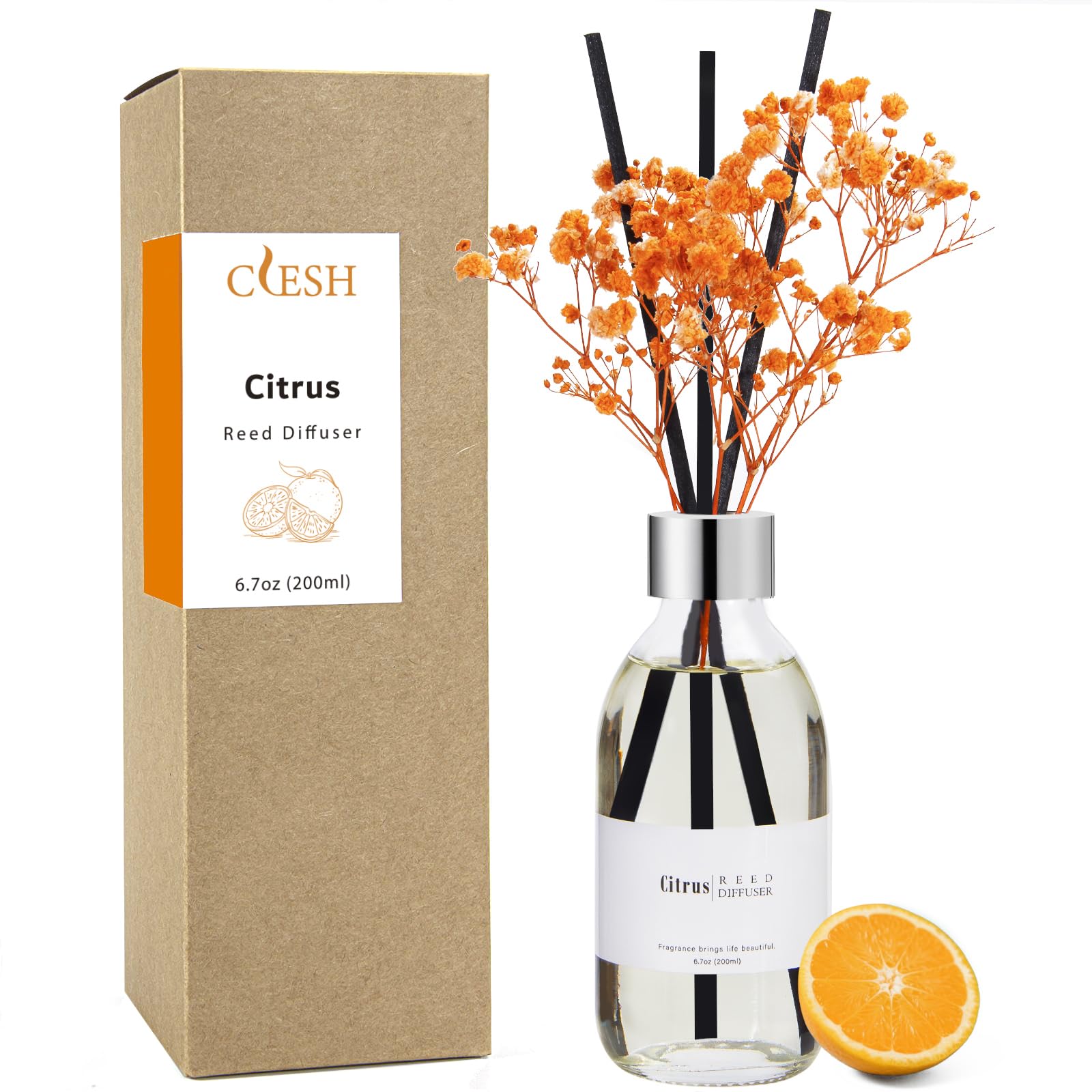 Photo 1 of Clesh Reed Diffuser Set, 6.7 oz Citrus Scent