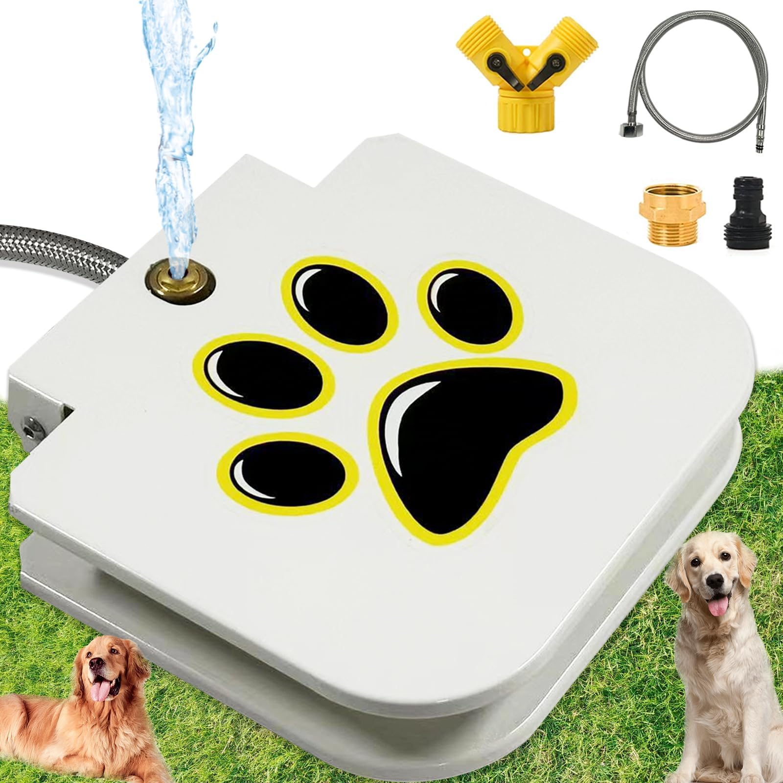 Dog Outdoor Fountain Step On, Paw Activated Drinking Pet