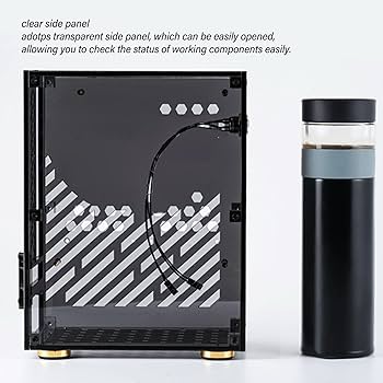 ブラックPCケース 透明サイドパネル付き Amazon.co.jp: ミッドタワーケース、黒の透明サイドパネルPC