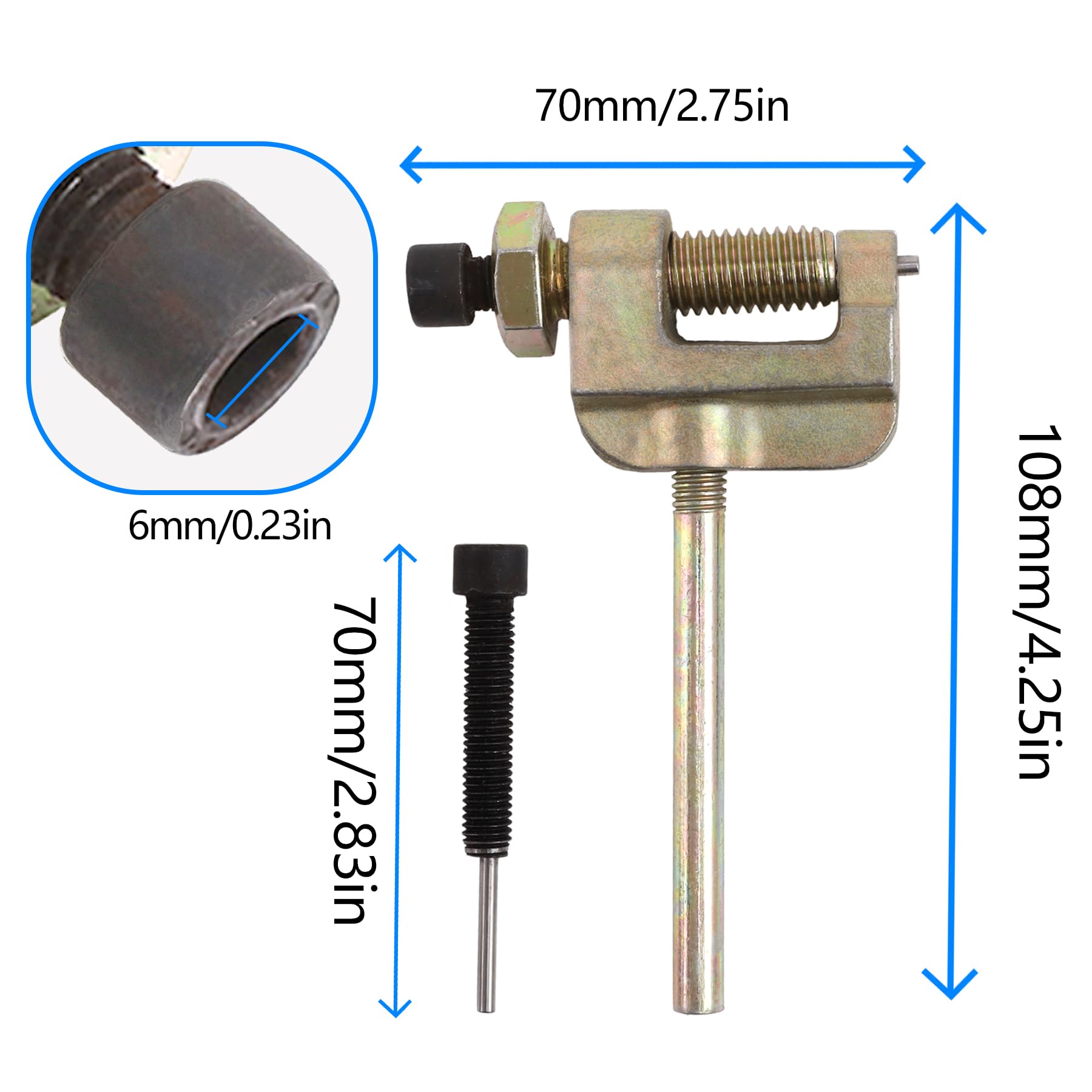 PLAXNS Chain Breaker, 3 Points 06B 06C 35h T8F Chain Tool, Universal for Dirt Pit Bike ATV Quad Go Kart Scooter Motorcycle Bicycle Mountain Electric Bike