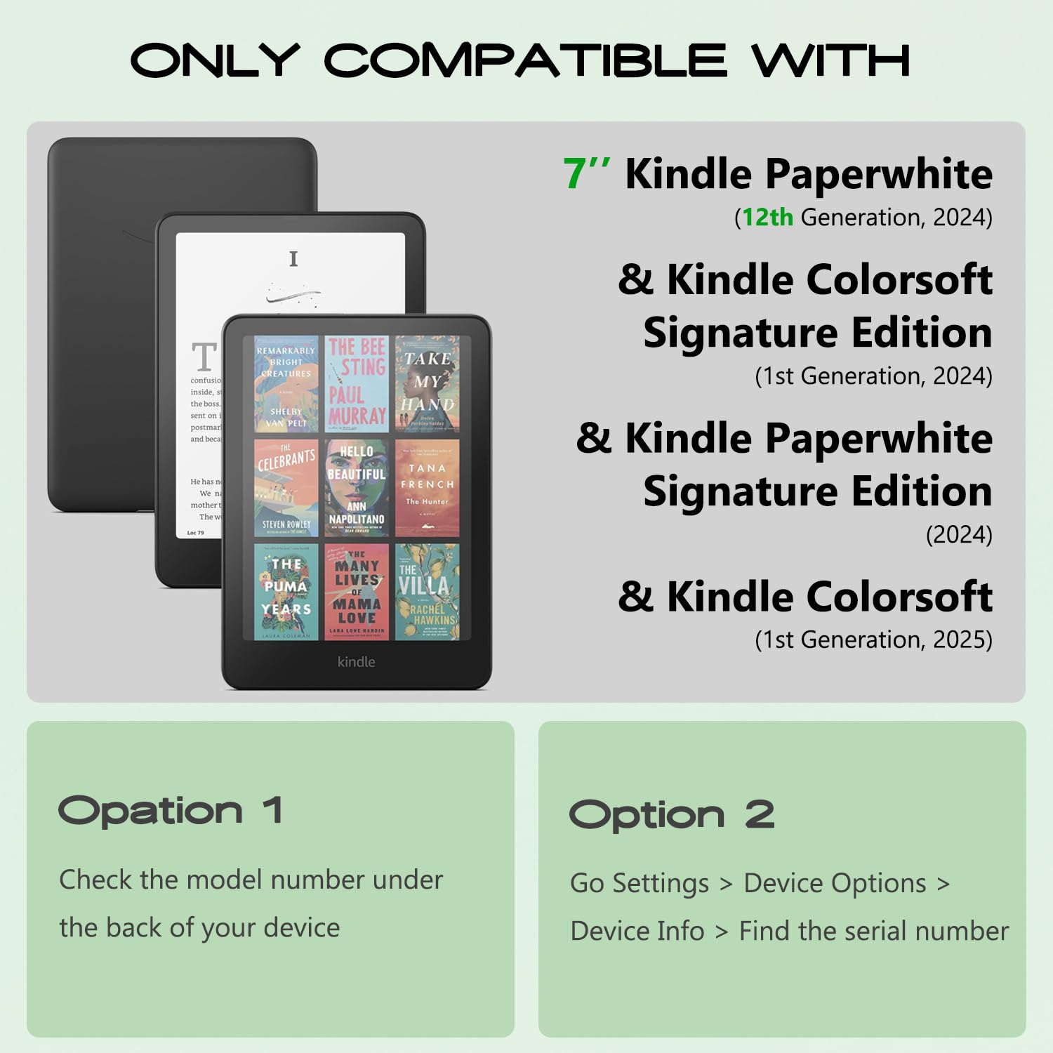 Schutzhülle für Kindle Paperwhite 12. Generation und Kindle Colorsoft Signature Edition 2024 (17,8 cm) – leichte, strapazierfähige PU-Lederhülle und transparente weiche TPU-Rückseite mit