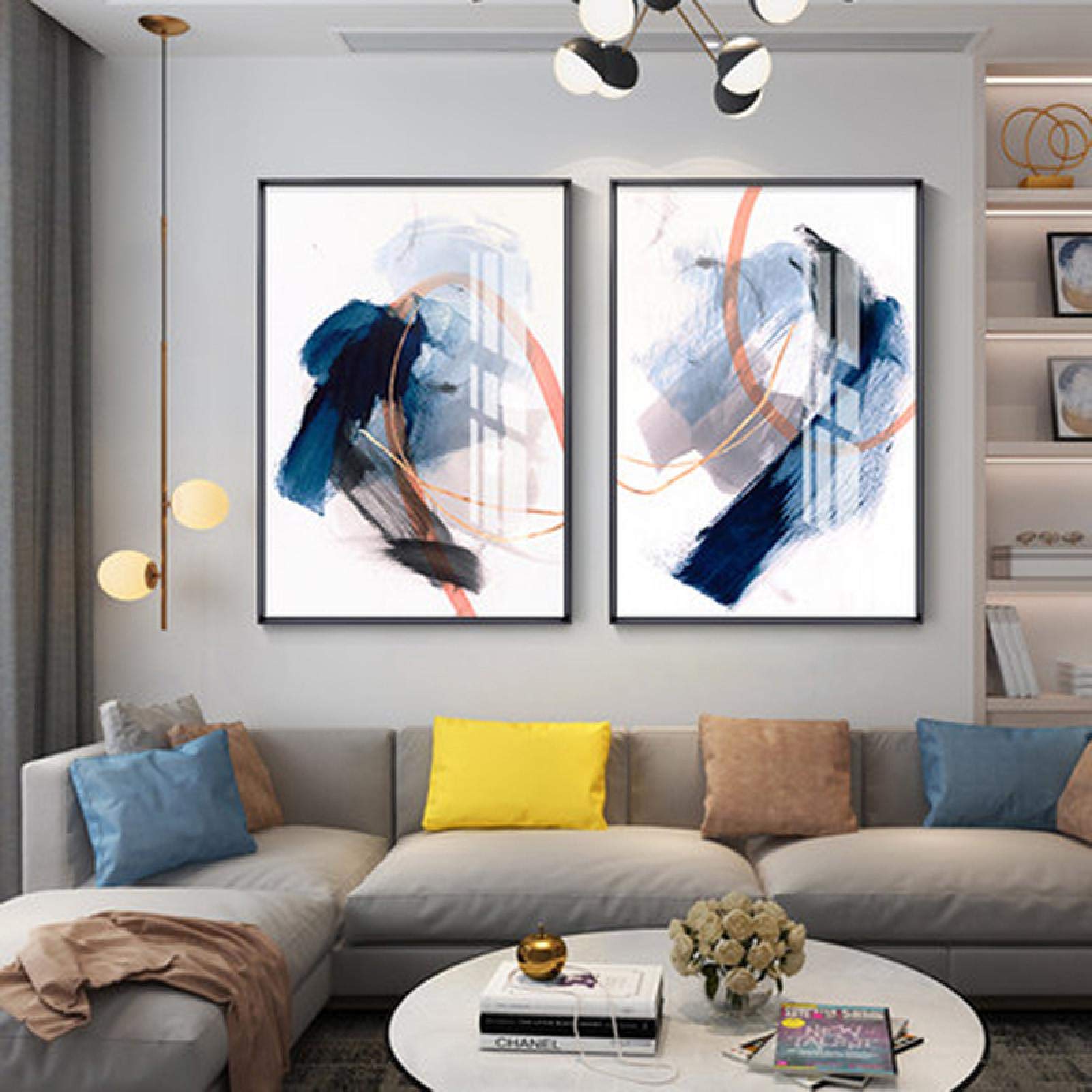 XIANGPEIFBH Leinwand Bild - Abstrakt, Bunt, Skandinavisch, 60x180cm, Ungerahmt