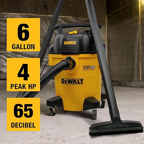 Vista 3 de DEWALT Aspiradora de Taller STEALTHSONIC de 6 Galones Húmeda y Seca DXV06PL-QT, Ultra Silenciosa 4 HP de Potencia Máxima Aspiradora Húmeda Seca