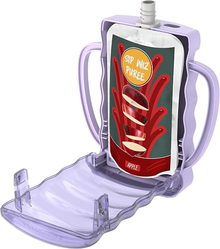 Dinneractive Sip Wiz Baby Bag Holder, No Squeeze, Food Bag and Juice Box Holder, Anti-Squeeze Yogurt Bag, Reusable for Toddlers