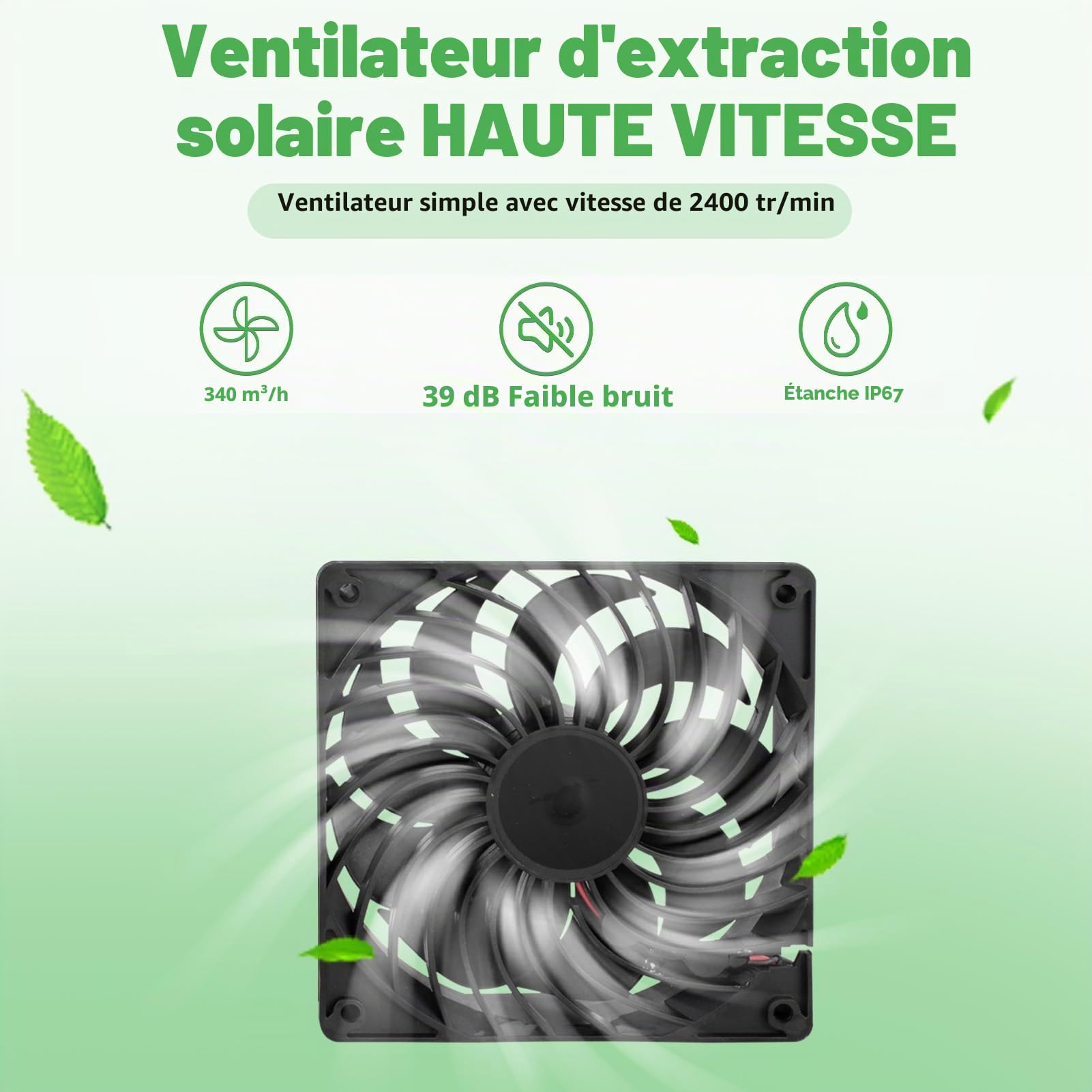 Ventilateur double panneau solaire 12 W, ventilateur d'extraction solaire, ventilateur solaire pour animaux de compagnie, serres, abris de jardin, ventilateur d'admission ou d'extraction