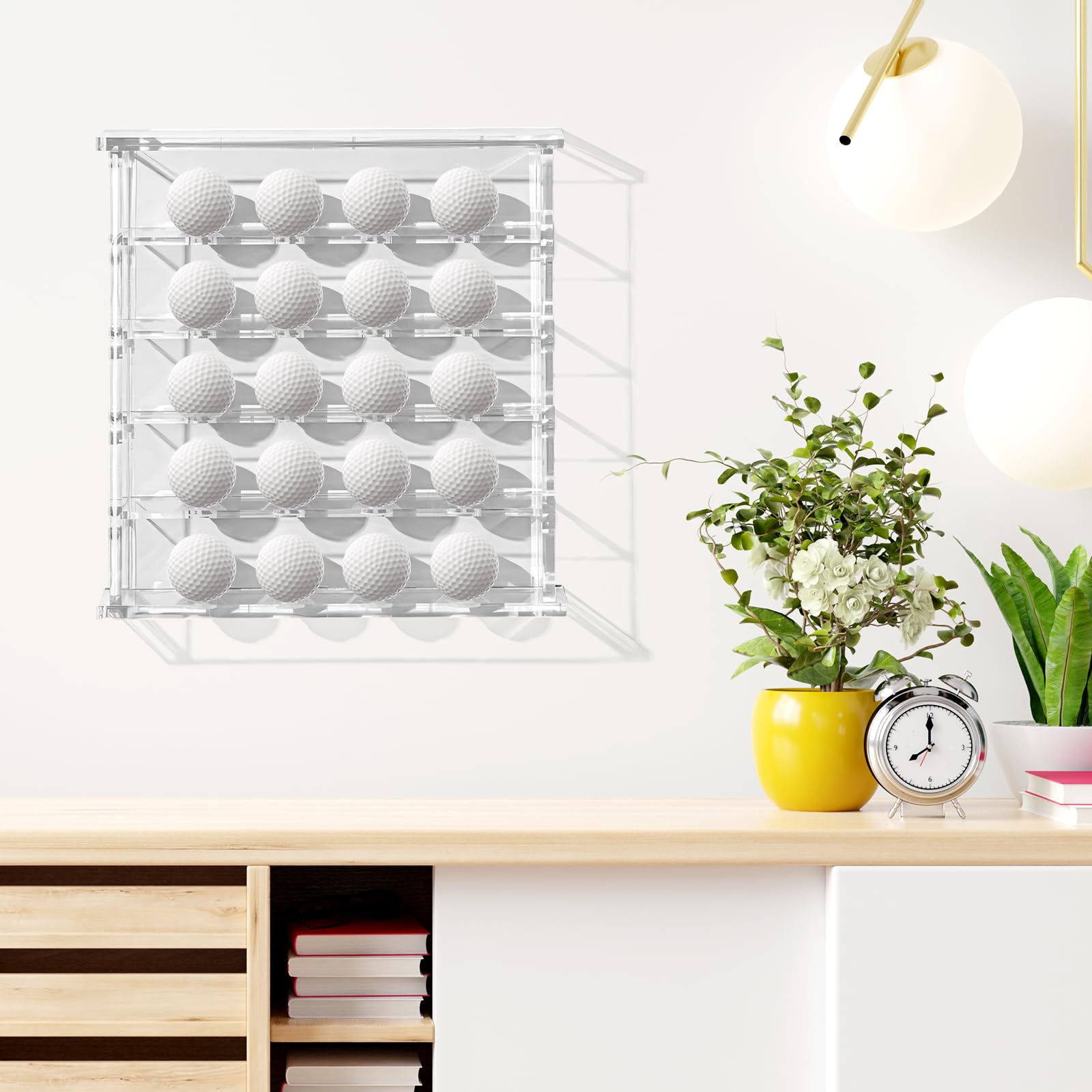 Baoblaze Soporte para Pelotas de Golf Estante para Palos de Golf Montado en La Pared Duradero