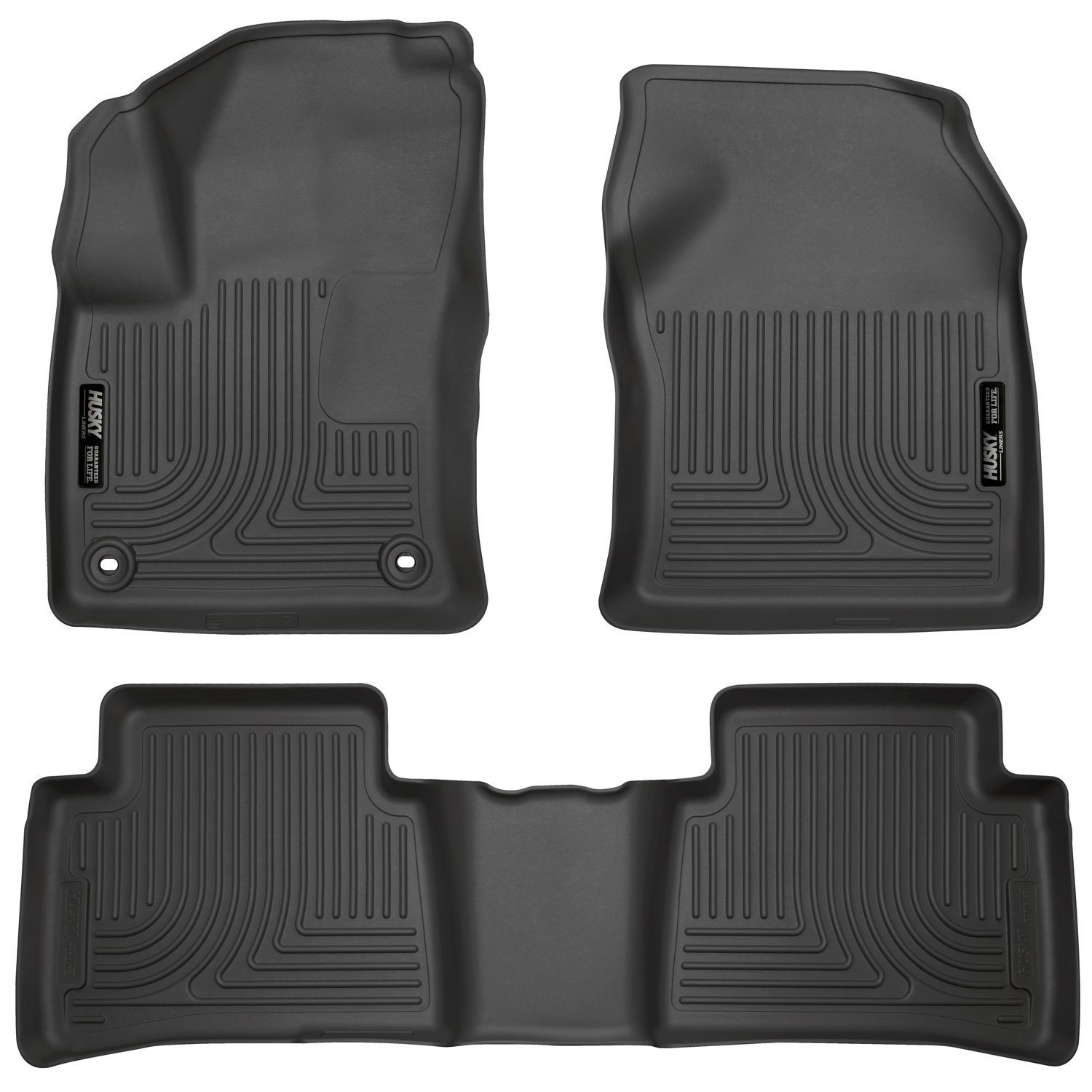 Husky Liners Weatherbeater Floor Mats | Fits 2016-2022 Toyota Prius, 2017-2021 Toyota Prius Prime | Front & 2nd Row, 3-pc Black - 98991