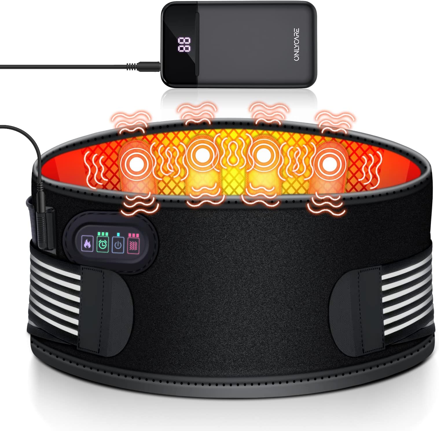 Comfier Heating Pad with Massager,Back Massager with 2 Heat