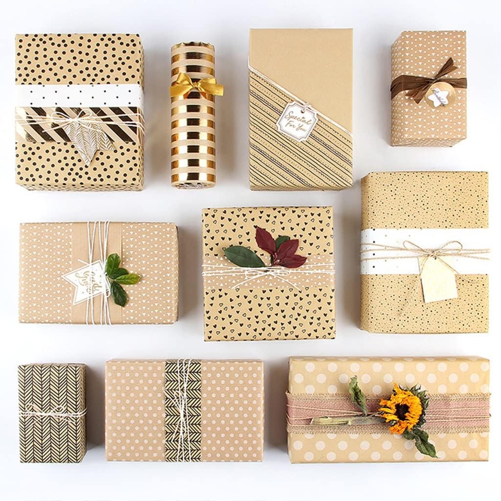 80g Yellow Flower Rapping Paper Gift Wrapping Bag Book Cover Atmosphere Sense(A)