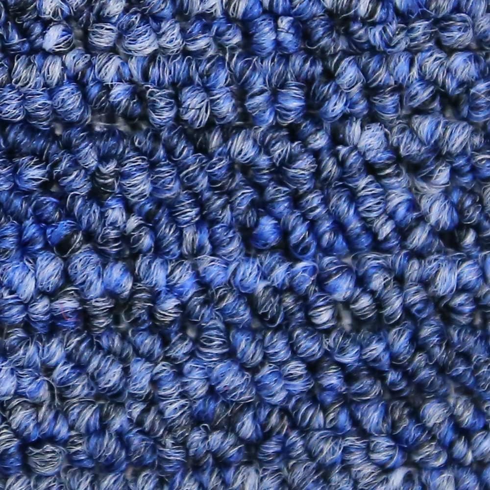 Lot de 20 carreaux de moquette lourds de 5 m² pour chambre à coucher, salon, bureau - Revêtement de sol résistant et antidérapant - Dos bitume (bleu)