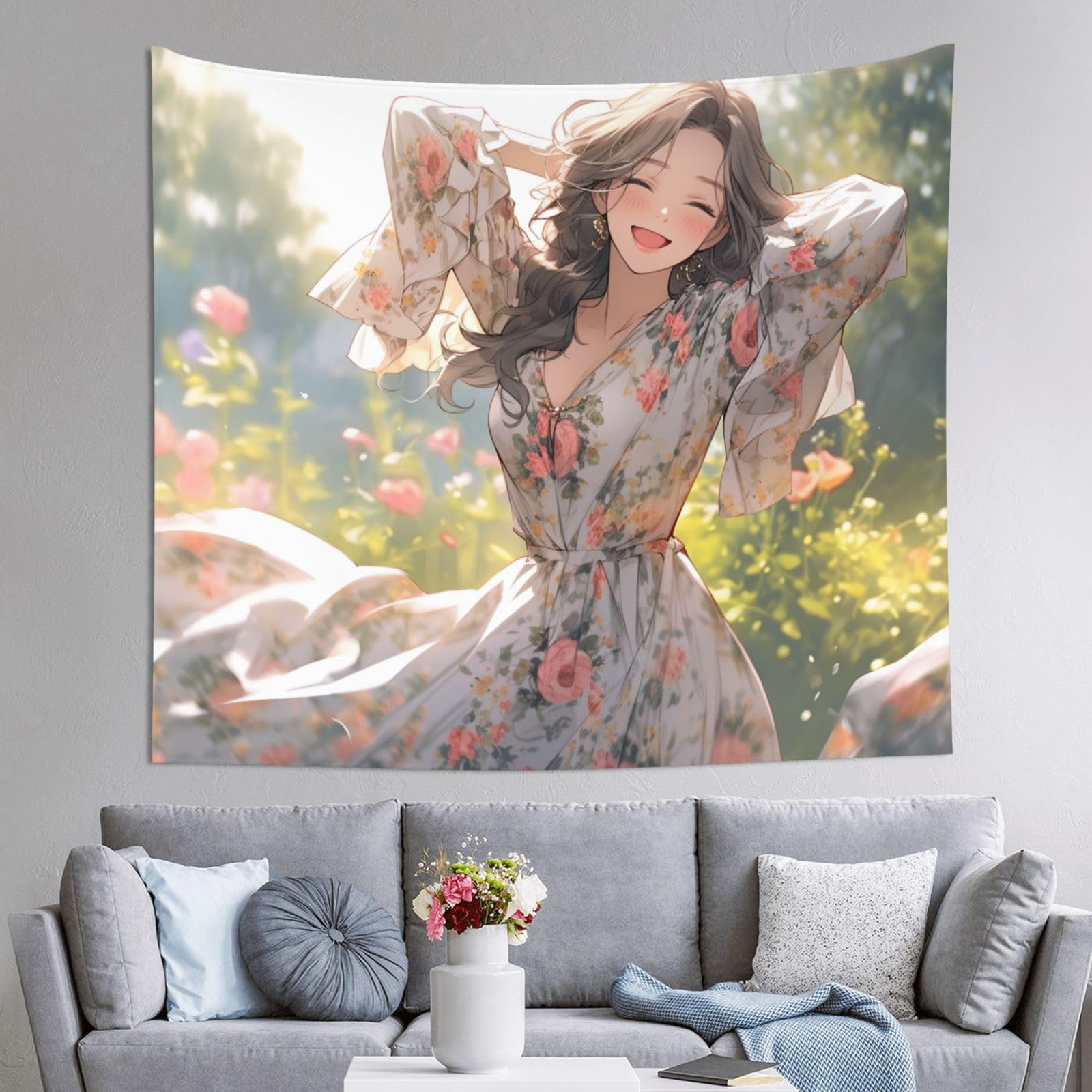 Tapiz impreso para colgar en la pared DUWAA de 60x51 pulgadas y decoración estética de salón 8
