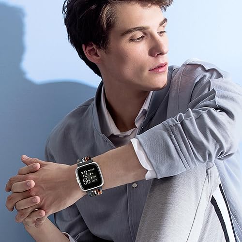 Miniatura 4 de Paquete de 6 correas elásticas ajustables para reloj compatibles con Fitbit VersaFitbit Versa LiteFitbit Versa 2 bandas para mujeres y hombres,