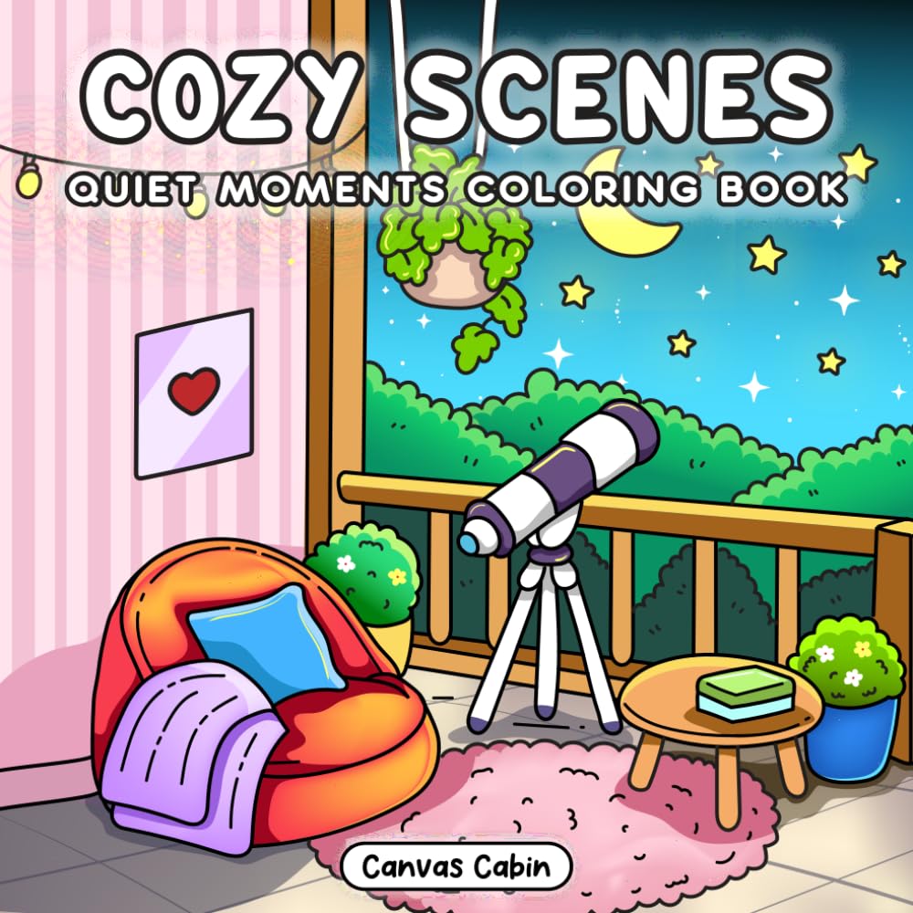 Cozy Scenes: Quiet Moments Coloring Book for Adults & Teens Featuring Calm Scenes