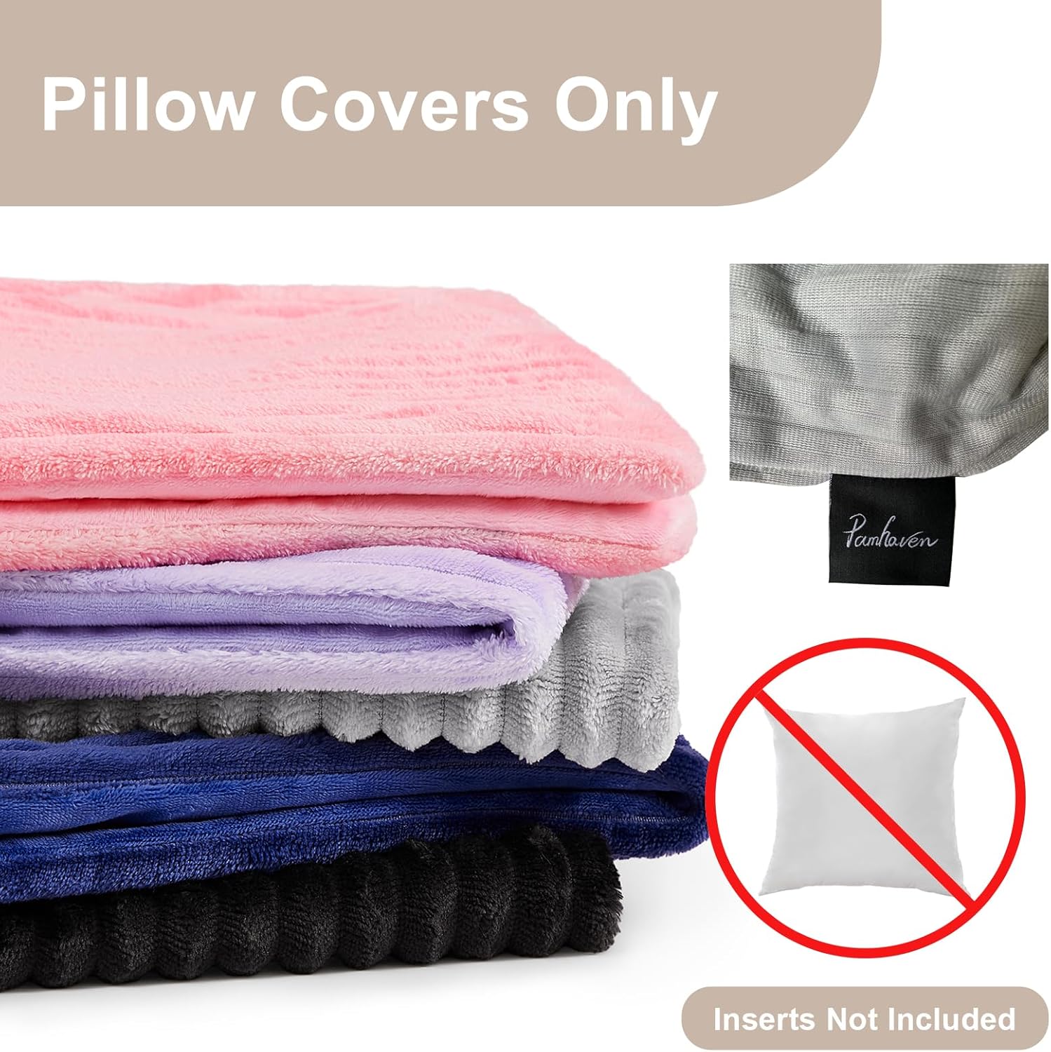 Soft Plush Throw Pillow Covers 18x18 Inch, Textured Stripe Pillow Cover for Living Room Décor, Pet Friendly Couch Pillow Covers for Sofa, Washable Pillow Cases (18" Square Set of 2, Gray) - Image 8