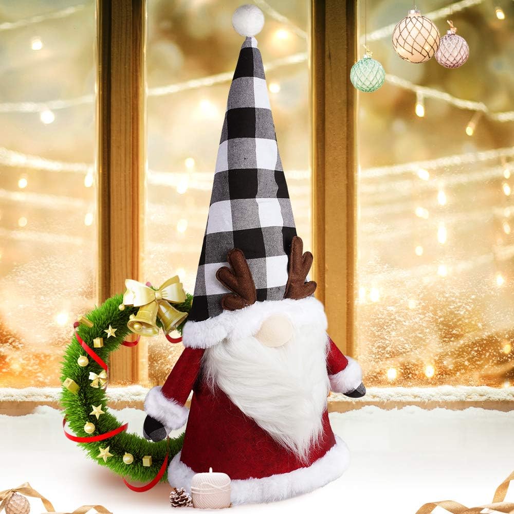 Gnome Christmas Tree Topper, 27.5 Inch Large Gnomes Tree Topper, Swedish Santa Tomte Christmas Tree Ornament, Scandinavian Christmas Decorations, Holiday Winter Wonderland New Year Xmas Home Decor