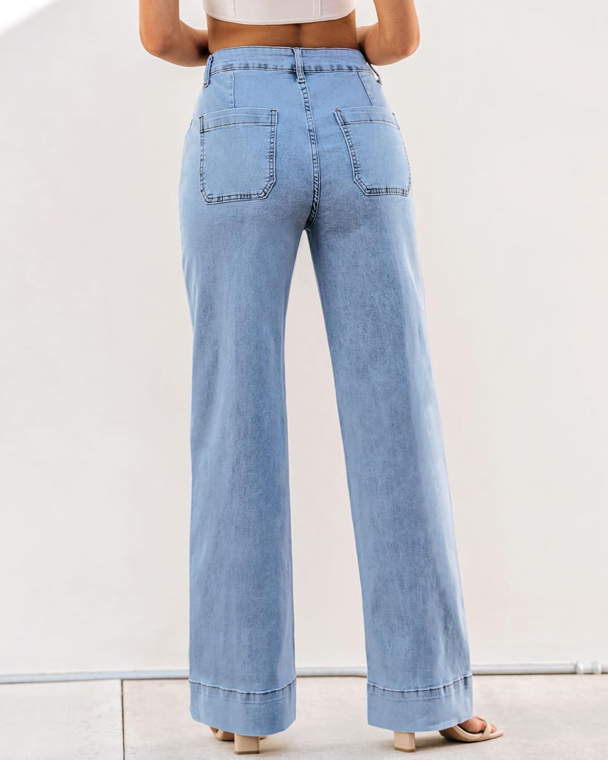 luvamia Wide Leg Jeans for Women Trendy High Waist Straight Leg Baggy Jeans Stretchy Denim Pants Trouser Jeans - Image 3