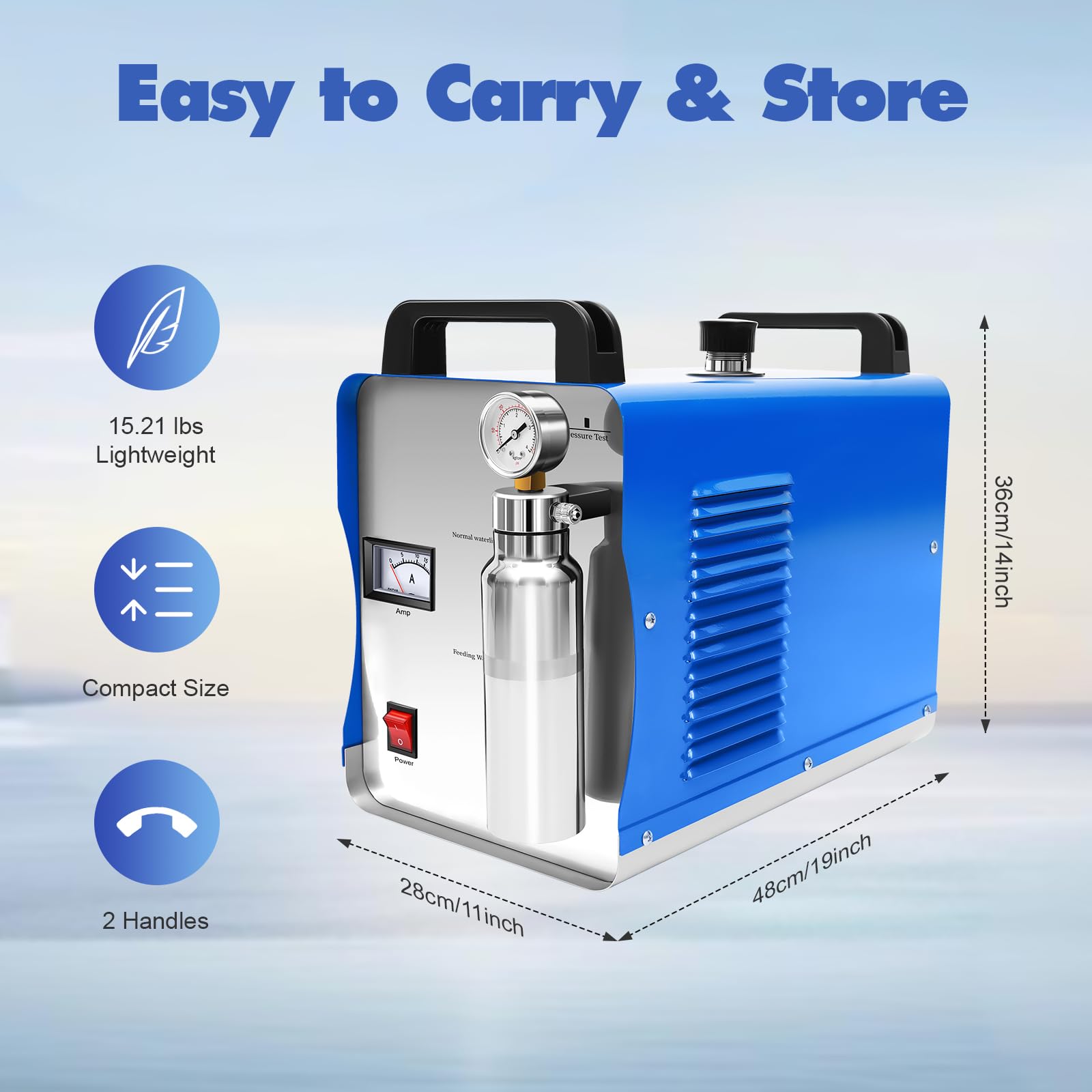 Acrylpoliermaschine H160/H180, Flammenschweißbrenner mit Sauerstoff-Wasserstoff-Technologie, Kristallpoliergerät zum Polieren von Acrylglas und Anderen Acrylprodukten, 220 V, 75 l/h BZW. 95 l/h