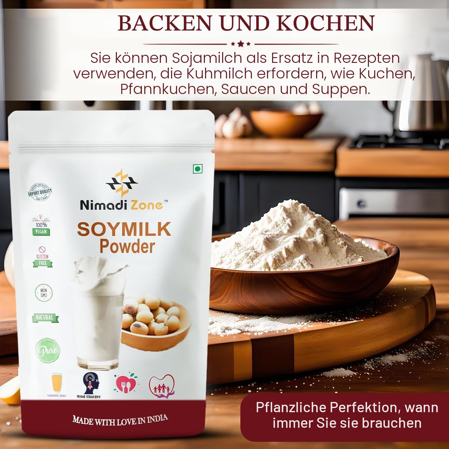 Yang Soja-Milchpulver, proteinreich, vegan, gentechnikfrei, 100 g