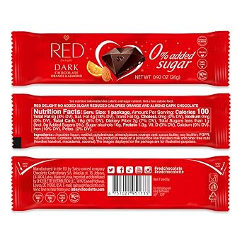 RED DelightTM Orange and Almond Dark Chocolate 12 Count Box of Grab N Go Travel Size Bars (0.92 Ounces Each) (3 Boxes - Total of 36 Bars + 14 Plush Teddy Bear)