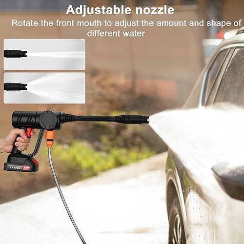 Miniatura 2 de Lavadora eléctrica inalámbrica, lavadora de alta presión, arandelas de chorro de automóvil con boquillas de accesorios y olla de espuma para el