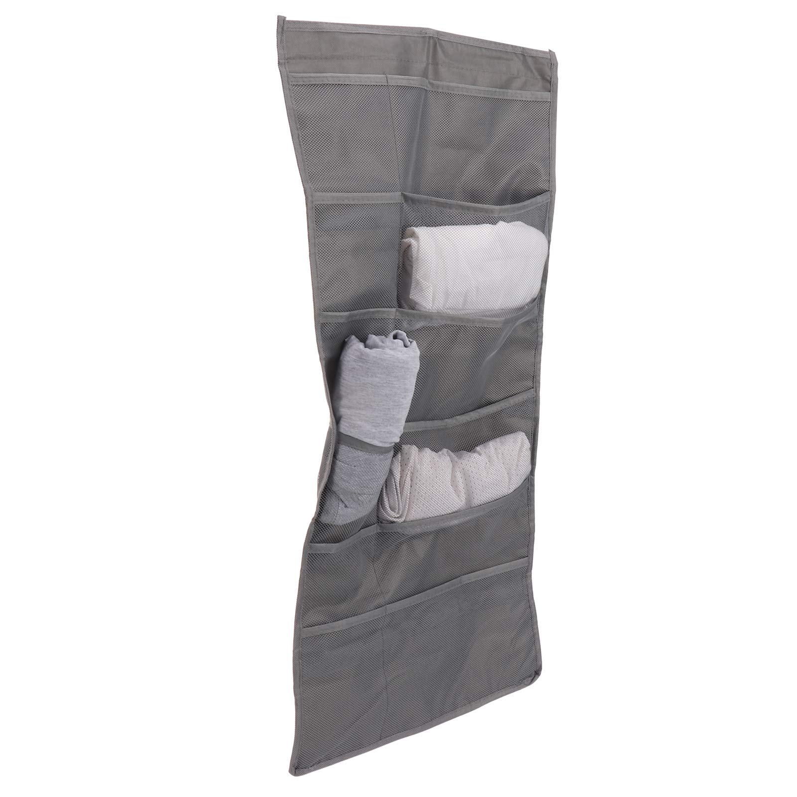 ZJchao Hanging Closet Organizer, Wall Shelf Wardrobe Mesh Pockets Hanging Storage Bag Sock Holder Bra Storage Wall Shelves Space Saver Bag for Bra Socks Underwear Underpants, 29.9x15.7in
