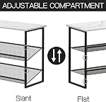 Garden 4 You Shoe Rack for Entryway 3 Tiers, Adjustable Flat & Slant Shoe Storage, Shoe Organizer with White Wooden Tabletop for Entryway Hallway Living Room Closet