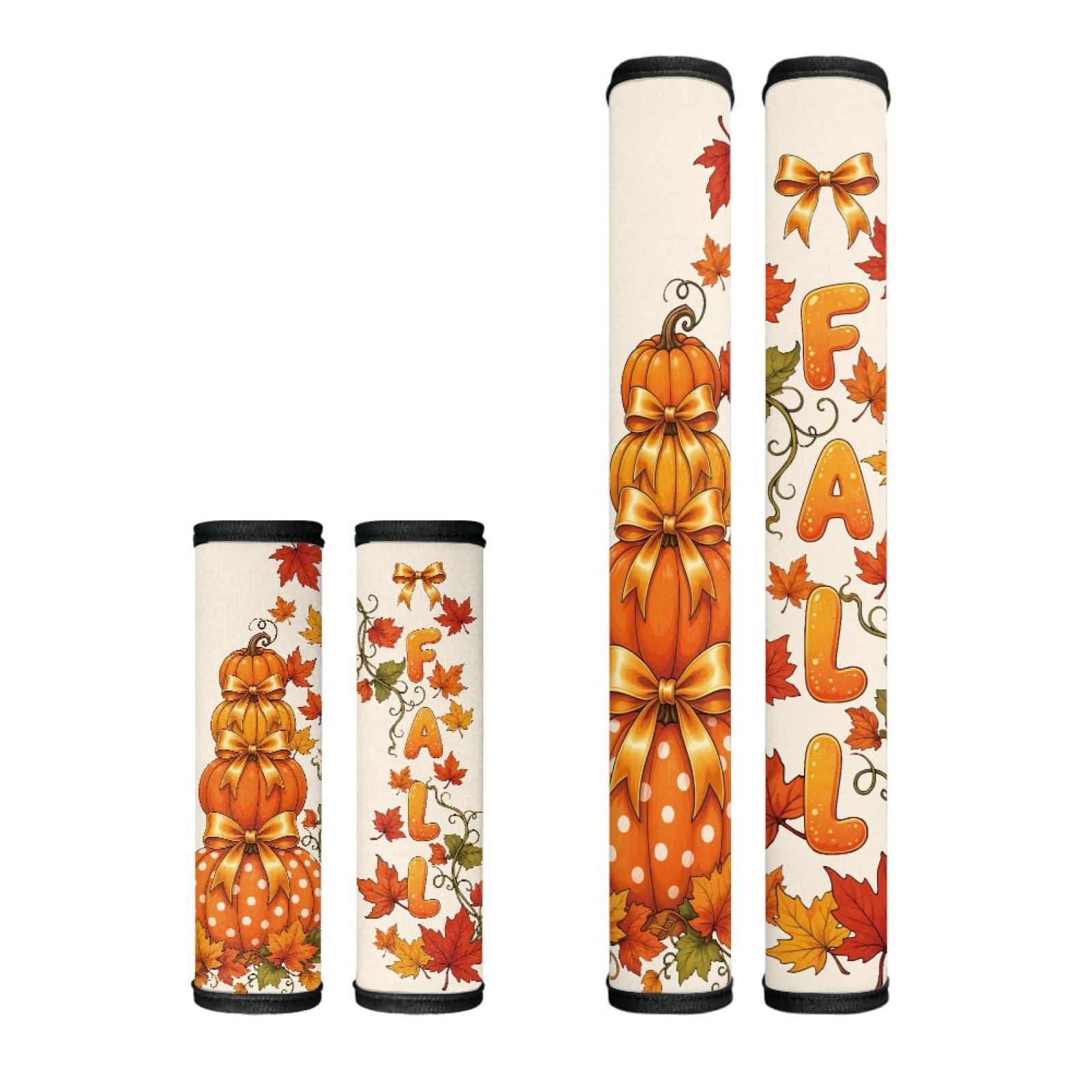 Dreaweet Pumpkin Maple Leaf Bow Fridge Handle Covers Set of 4, Washable