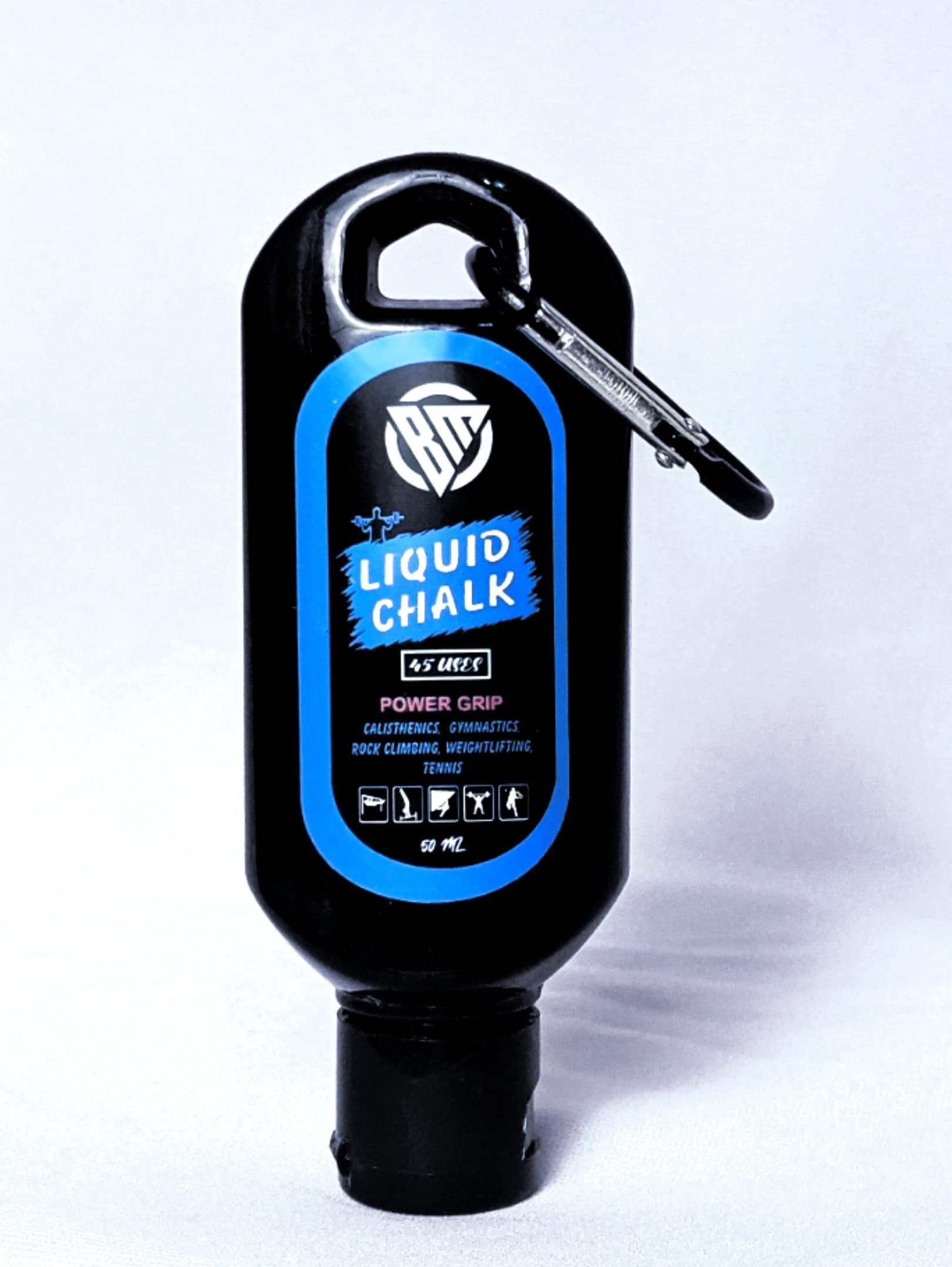 bodymechanicsglobal Liquid Gym Chalk : 85 GMS :Superior Grip and Sweat-Free Hands for Weightlifting, Gym, Rock Climbing, Calisthenics, Gymnastics, Crossfit - COOL BLUE