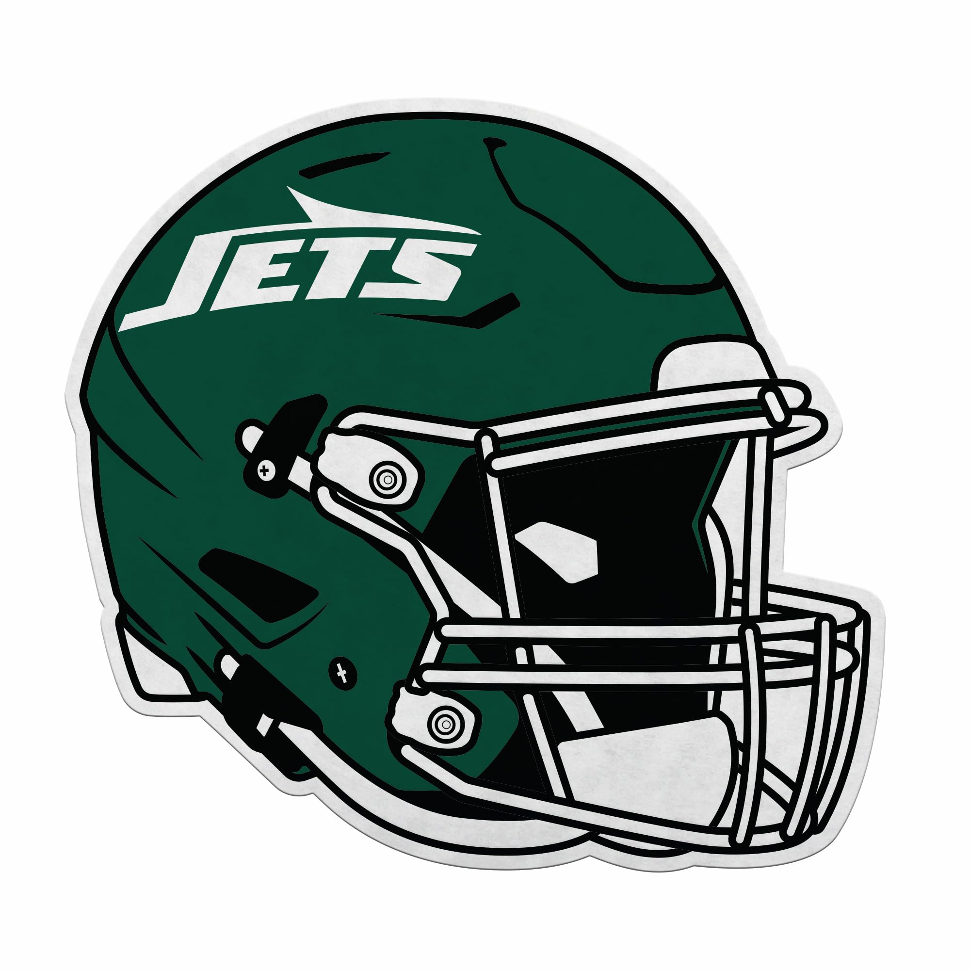 Rico Industries NFL Football New York Jets Felt Helmet Shape Cut Pennant - Home and Living Room Décor